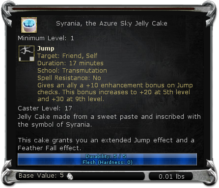 Syrania, the Azure Sky Jelly Cake item DDO