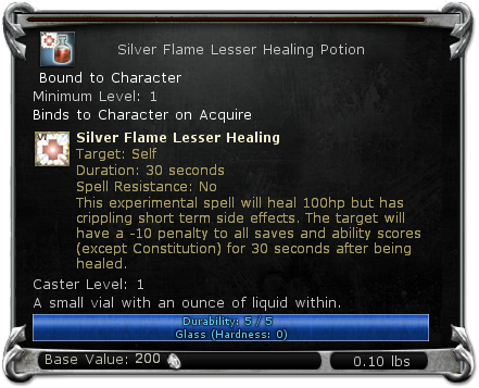 Silver Flame Lesser Healing Potion