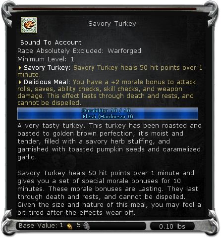 Savory Turkey item DDO