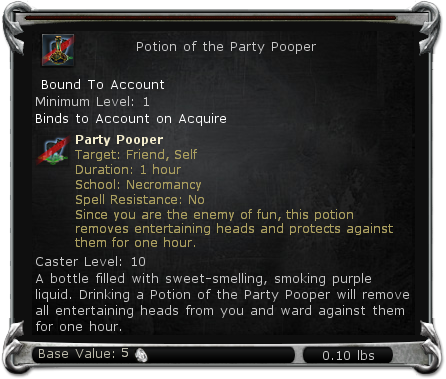 Potion of the Party Pooper item DDO