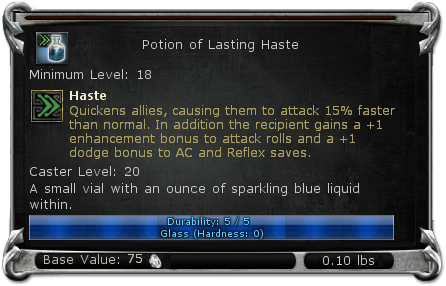 Potion of Lasting Haste item DDO