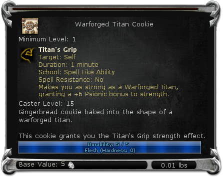 Warforged Titan Cookie item DDO