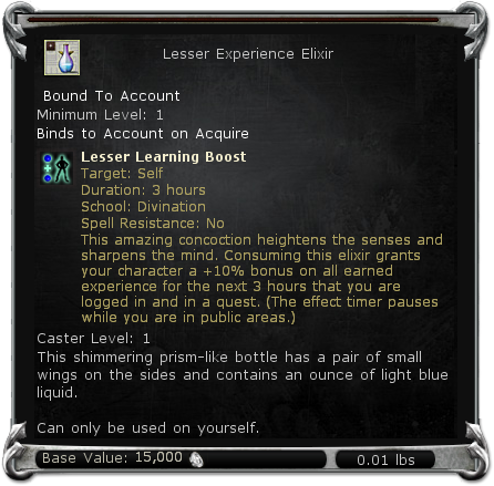 Lesser Experience Elixir