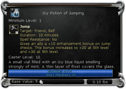 Icy Potion of Jumping item DDO