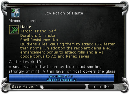 Icy Potion of Haste item DDO