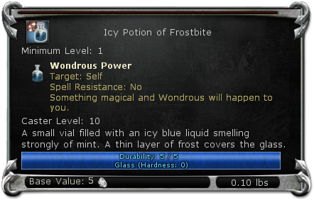 Icy Potion of Frostbite item DDO