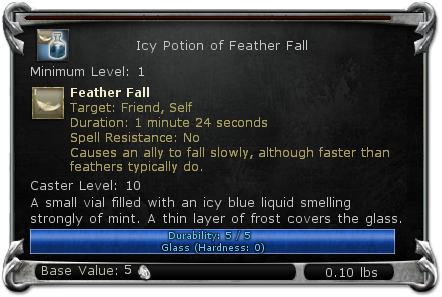 Icy Potion of Feather Fall