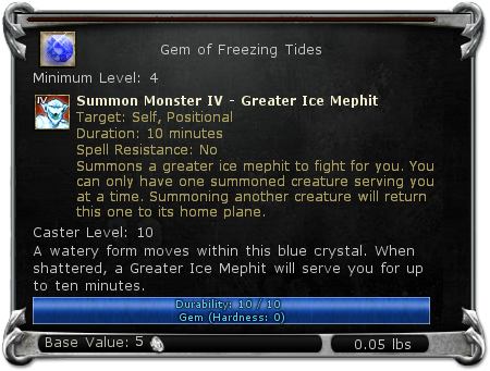Gem of Freezing Tides item DDO