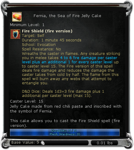Fernia, the Sea of Fire Jelly Cake item DDO