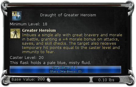 Draught of Greater Heroism item DDO