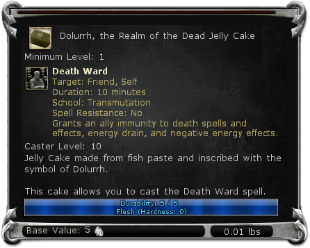 Dolurrh, the Realm of the Dead Jelly Cake item DDO